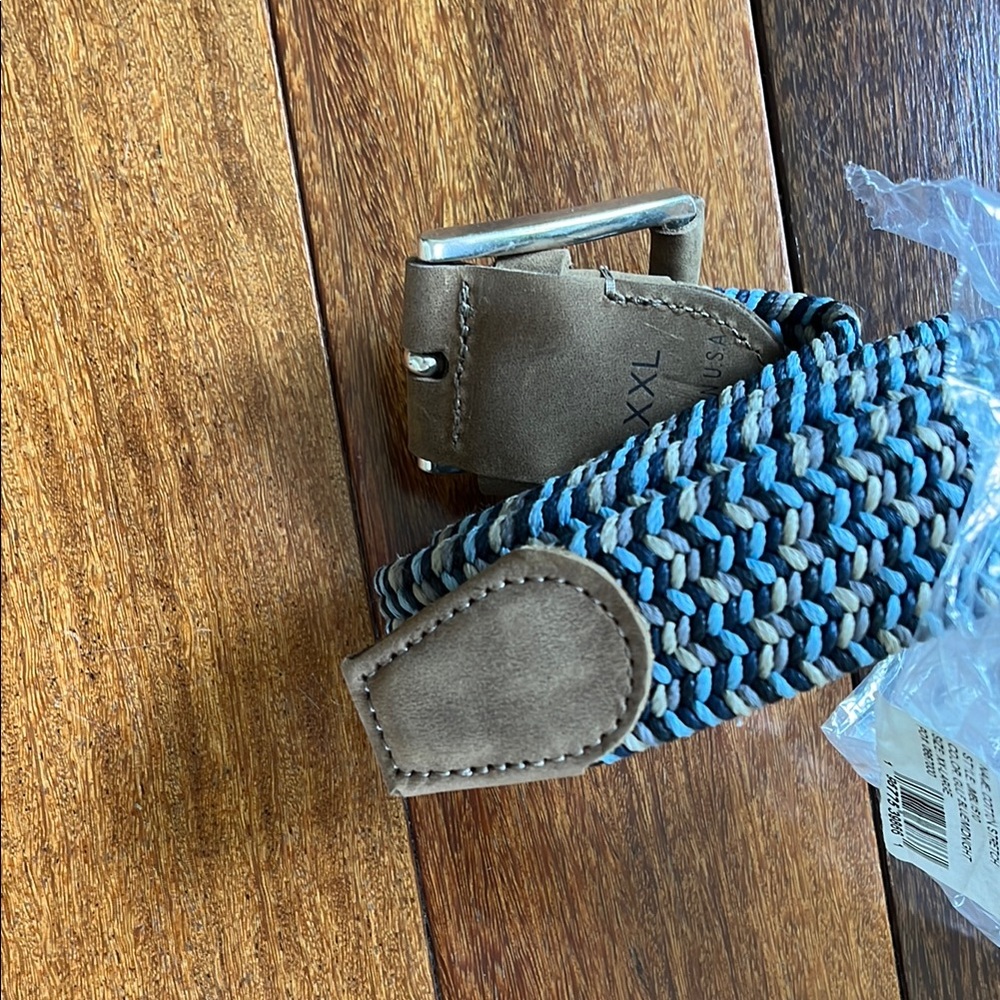 johnnie-O XXL Gulf Blue/Midnight Cotton Stretch Belt - Picture 3 of 3